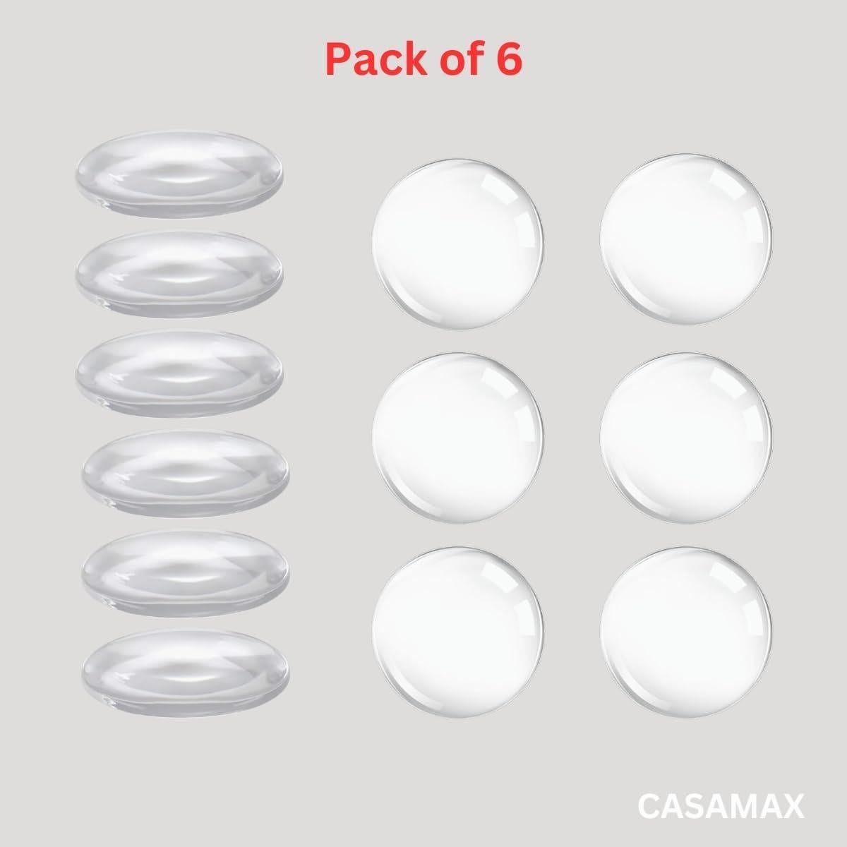 Silicone Wall Protectors & Door Stoppers: 6-Pack Clear, Self-Adhesive Bumpers for Doors, Fridges & Walls | Prevent Damage, Reduce Noise, Easy Install