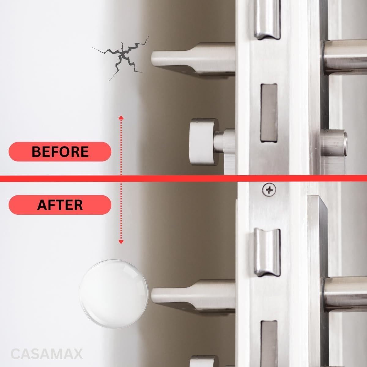 Silicone Wall Protectors & Door Stoppers: 6-Pack Clear, Self-Adhesive Bumpers for Doors, Fridges & Walls | Prevent Damage, Reduce Noise, Easy Install