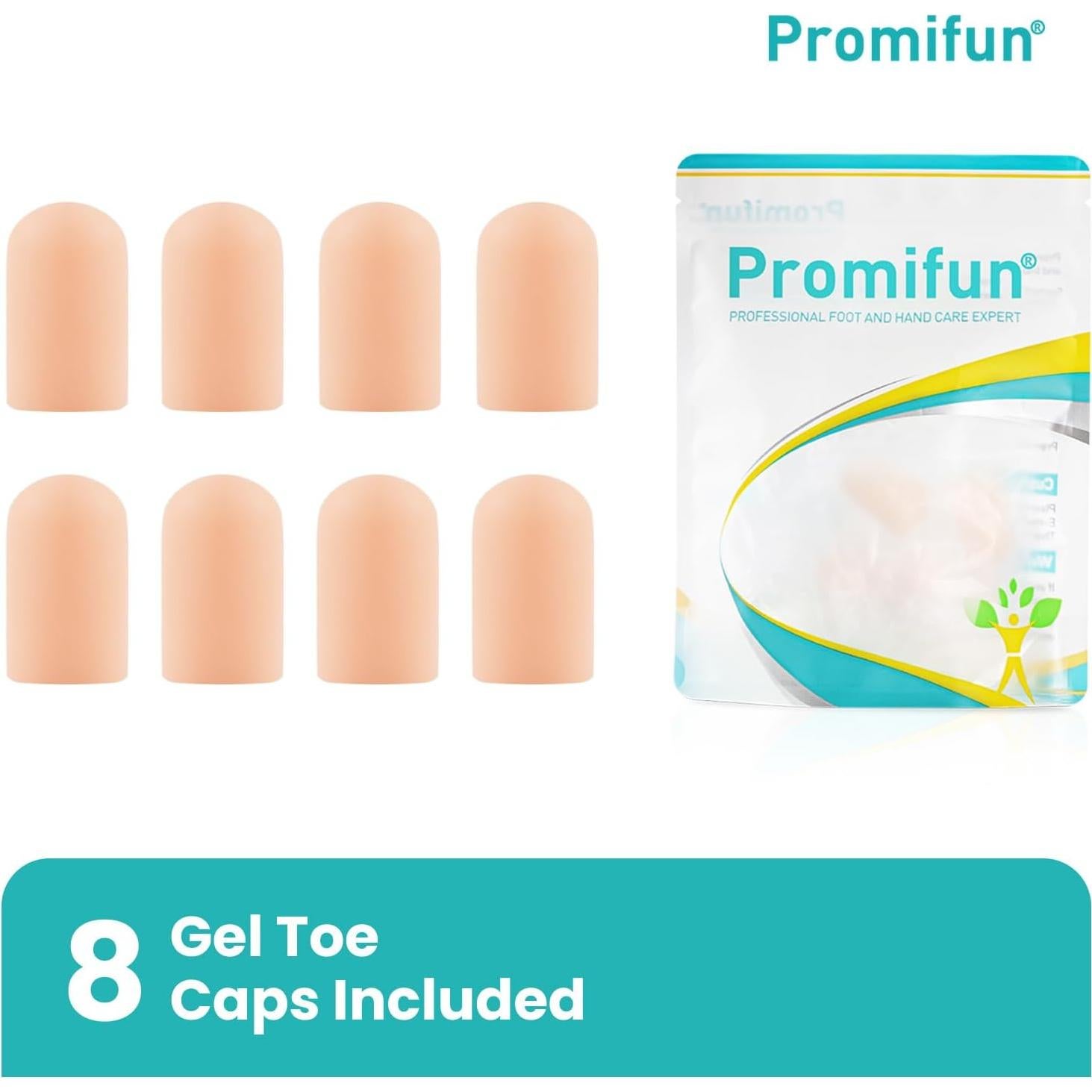 Protectores de Dedos de Silicona Promifun - 4 Pares para Alivio del Dolor