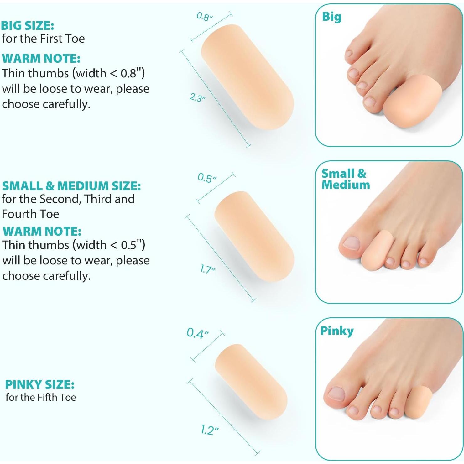 Protectores de Dedos de Silicona Promifun - 4 Pares para Alivio del Dolor