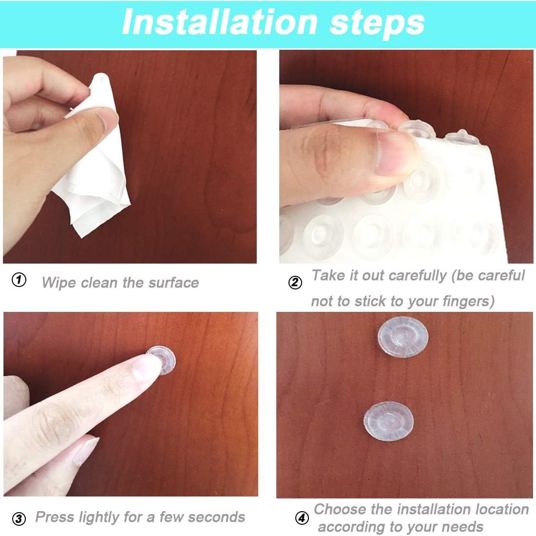 202 Almohadillas Adhesivas Transparentes de Silicona para Muebles