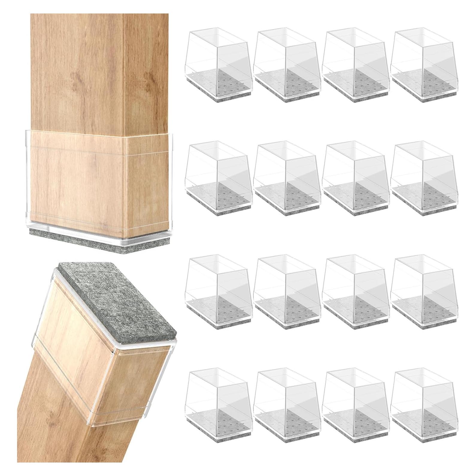 Protectores de patas de silla CHWM 16 PCS Silicona Transparente
