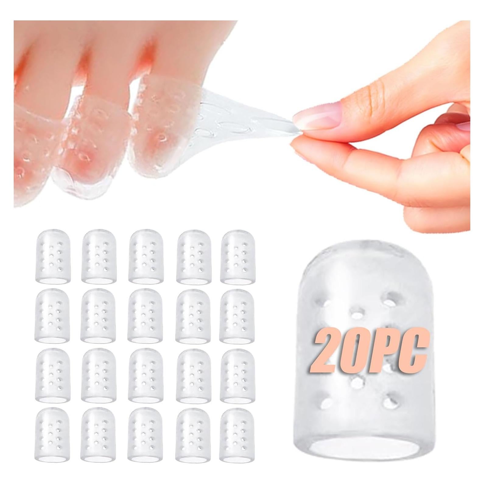 20 Protectores de Dedos de Silicona QEEGO Antifricción