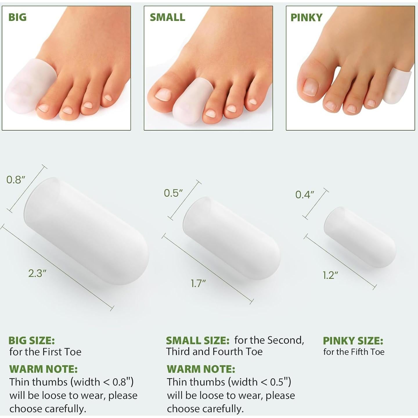 Protectores de Dedos de Silicona Bukihome - 12 Mangas con Aloe Vera