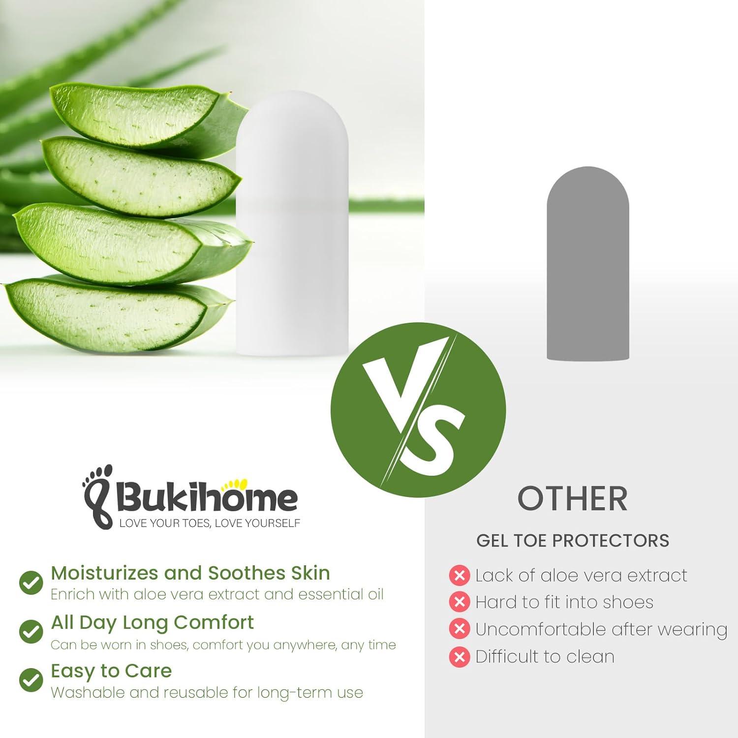 Protectores de Dedos de Silicona Bukihome - 12 Mangas con Aloe Vera