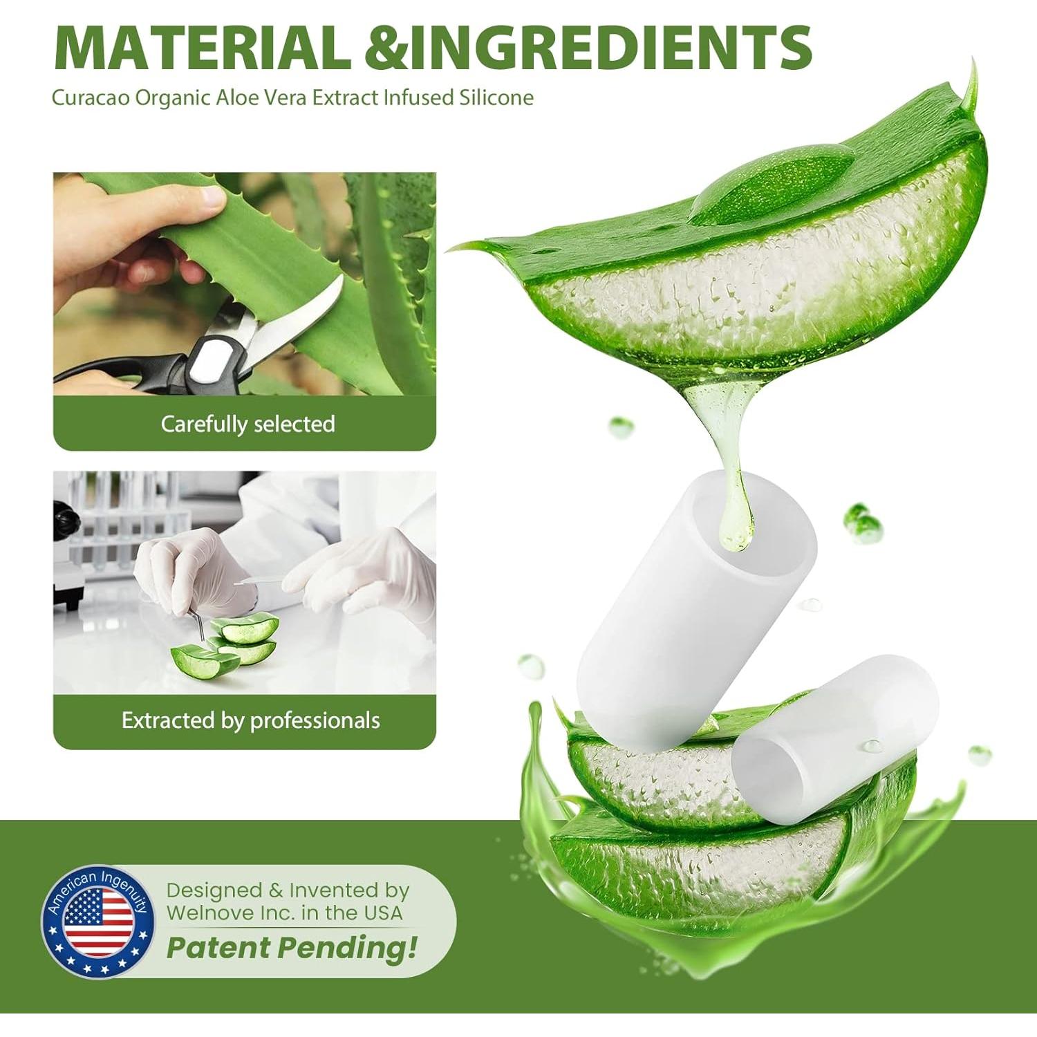 Protectores de Dedos de Silicona Bukihome - 12 Mangas con Aloe Vera