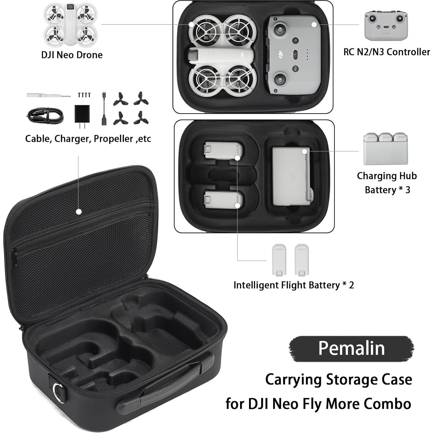 Funda de Almacenamiento Pemalin para Drone DJI NEO - Negro