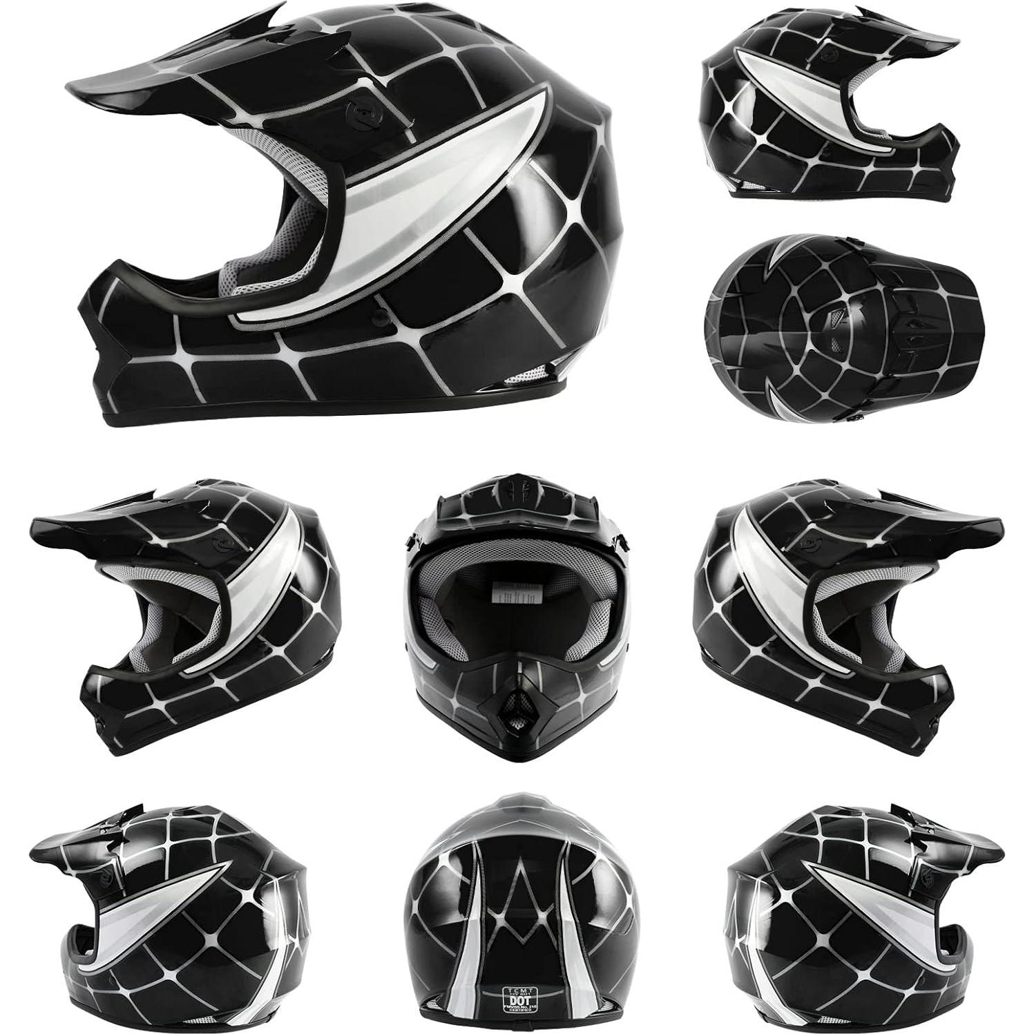 Casco Motocicleta TCMT Juvenil Off-Road Graffiti + Gafas + Guantes