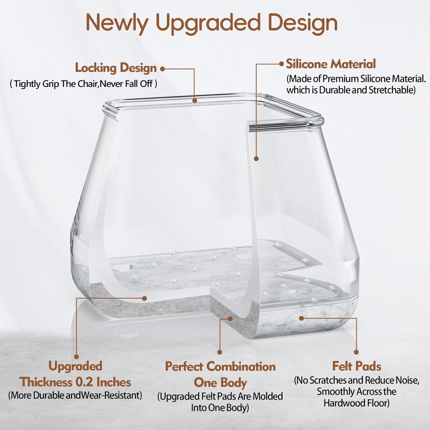 16 Protectores de Suelo BAIPOK para Patas de Sillas Cuadradas