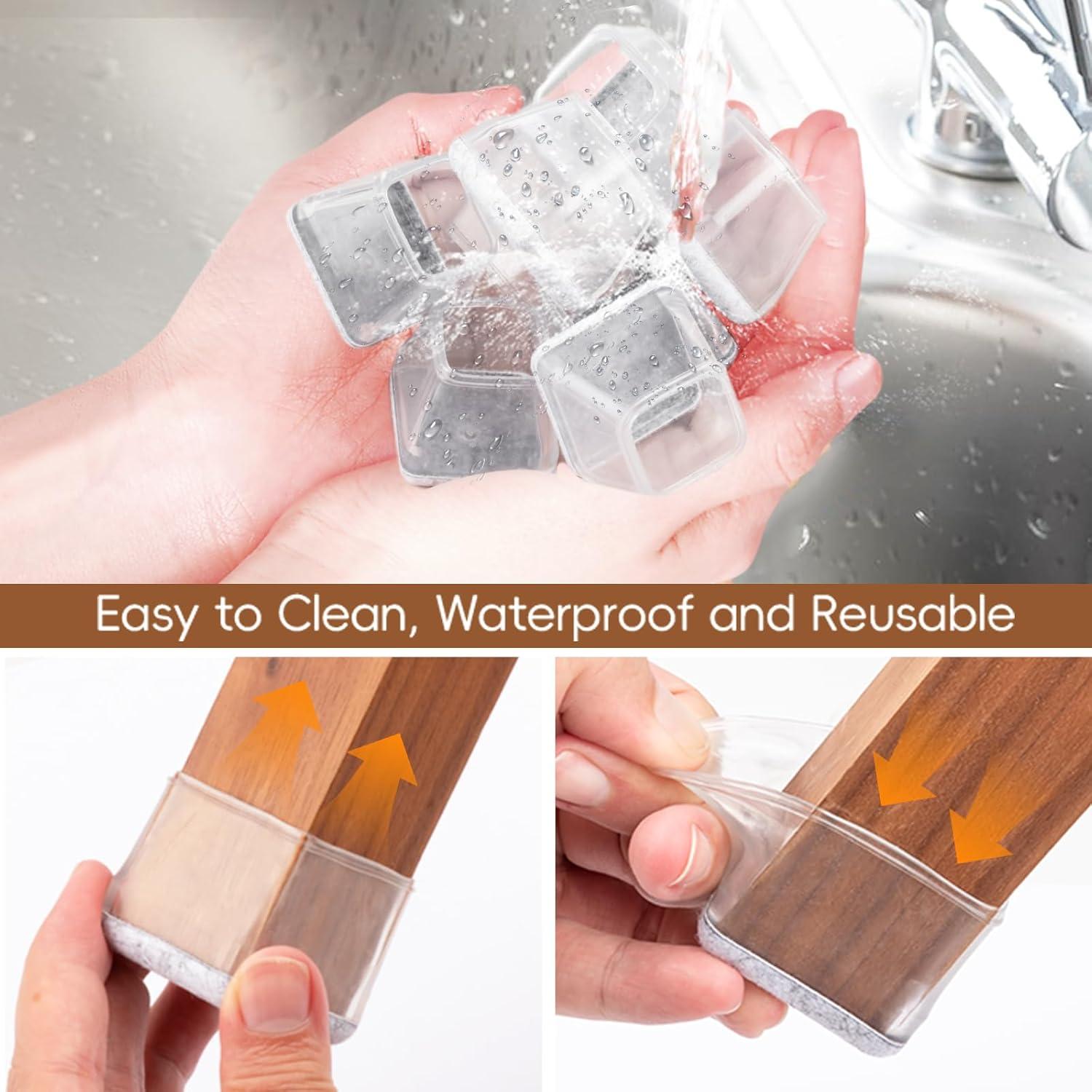 16 Protectores de Suelo BAIPOK para Patas de Sillas Cuadradas