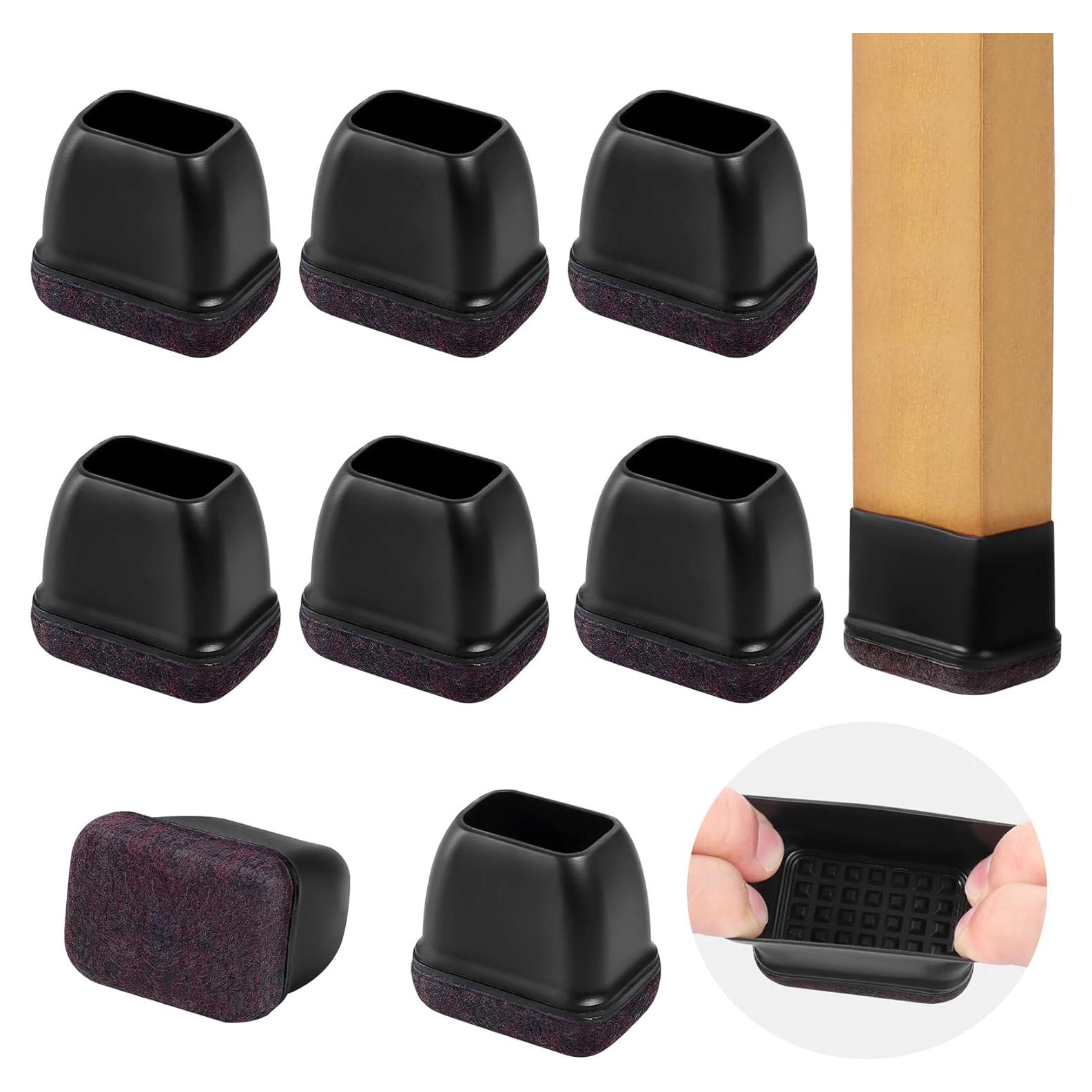 Tapas de patas de silla GAGUIUP 8PCS Silicona Rectangular 25-33mm