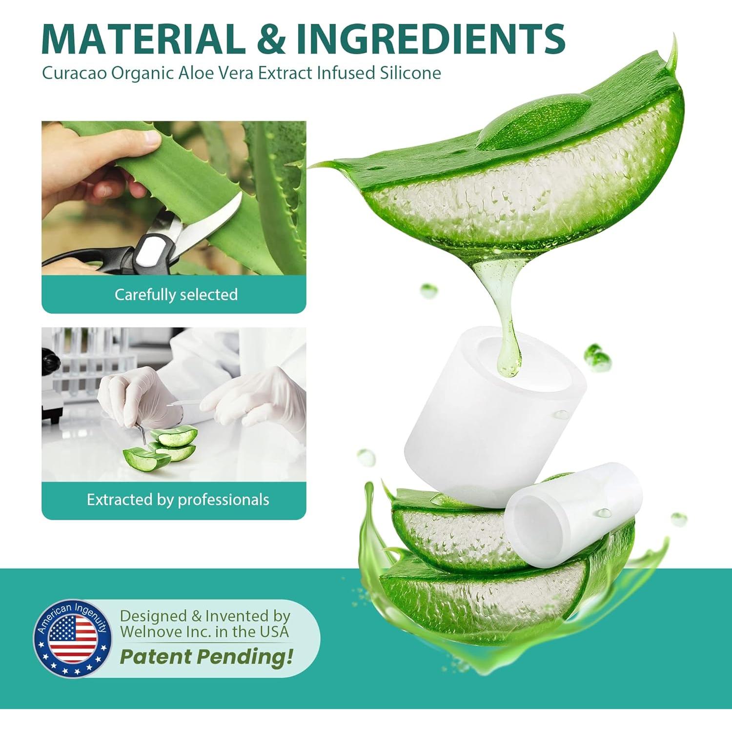 Protectores de Dedos Welnove - 12 Mangas de Silicona con Aloe Vera