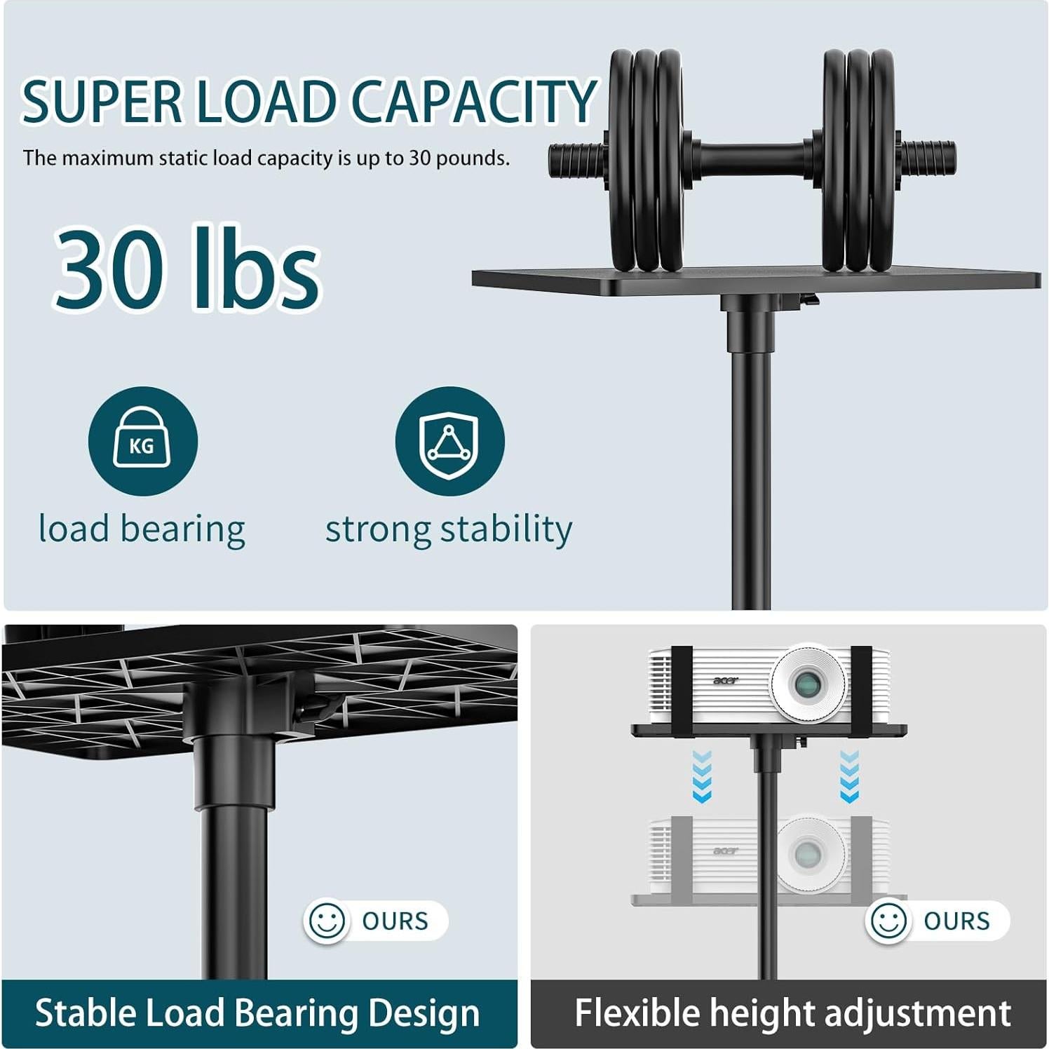 Soporte de Proyector Tripode GLEAM Altura Ajustable 53-89 cm