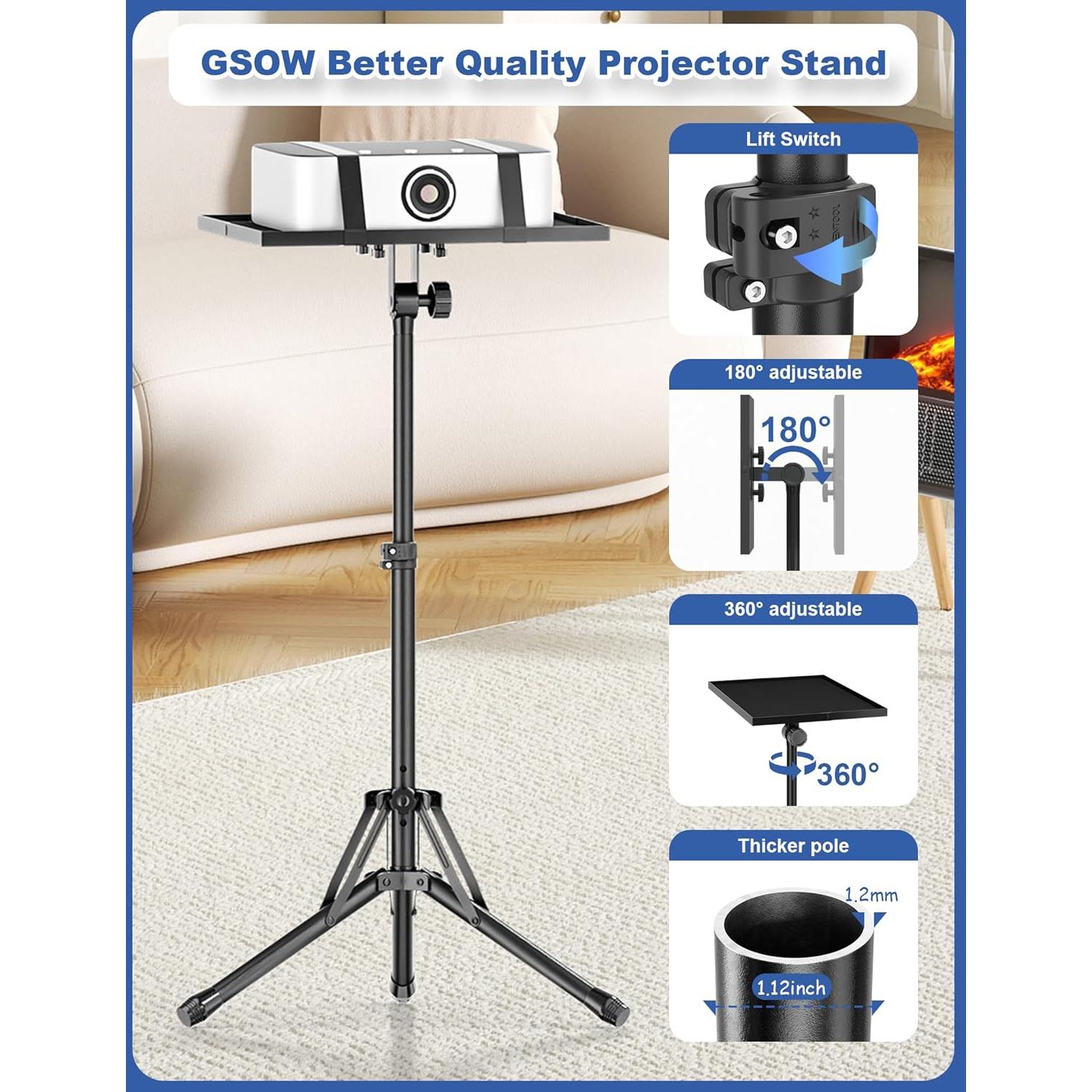 Soporte de Proyector Tripode GSOW Ajustable 66-96 cm 13.6 kg