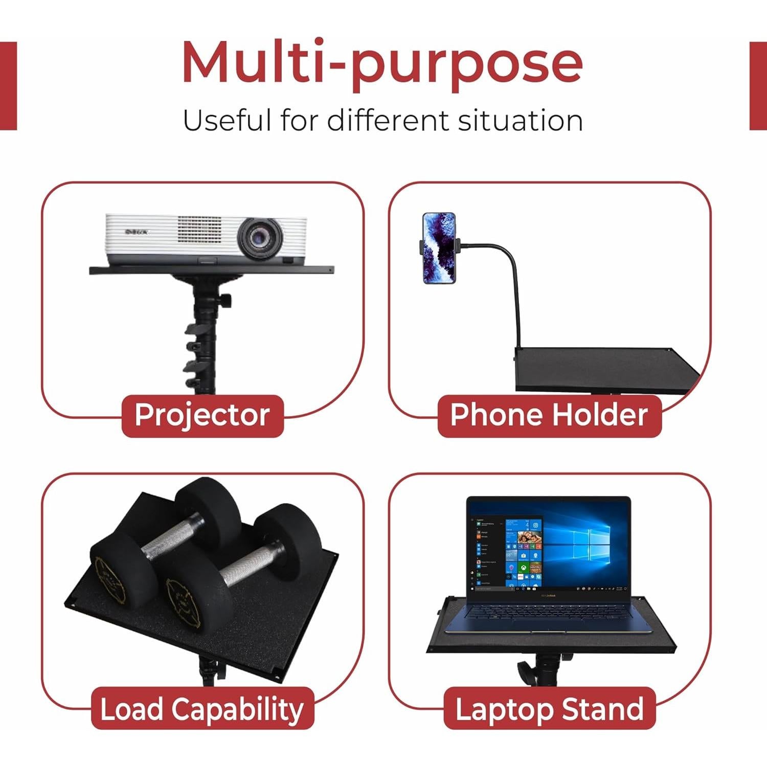 Soporte de Proyector Tripode PEENOZ Ajustable 52 a 140 cm