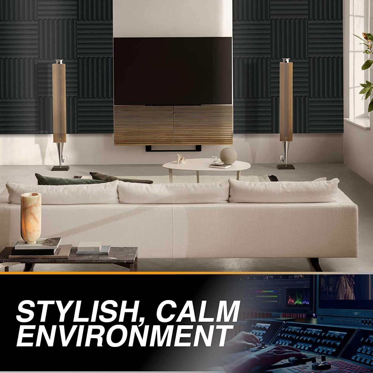 Paquete de 52 Paneles Acústicos Audiosoul 30x30 cm Carbón