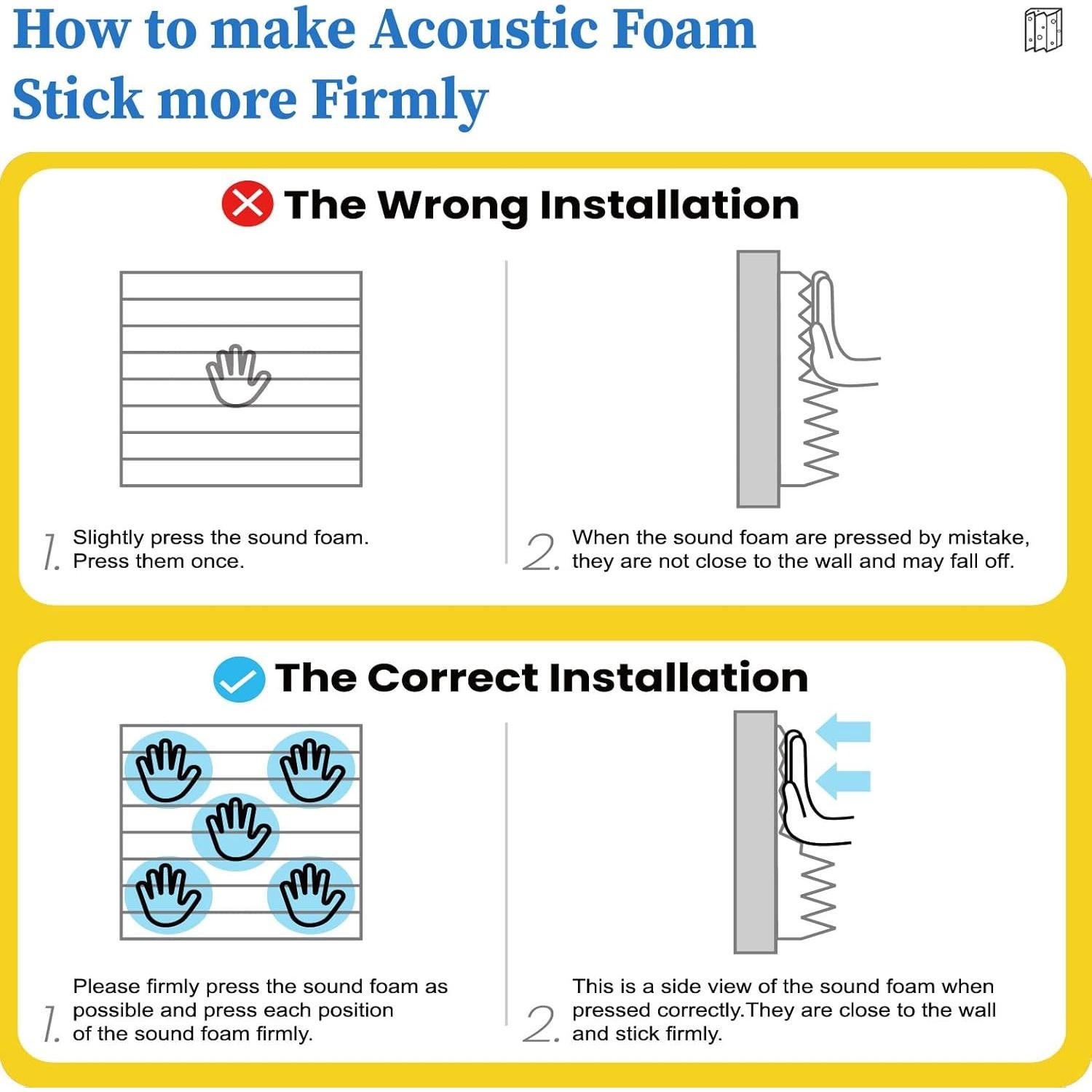 Paquete de 12 Paneles Acústicos Autoadhesivos HEMRLY 1" Negro