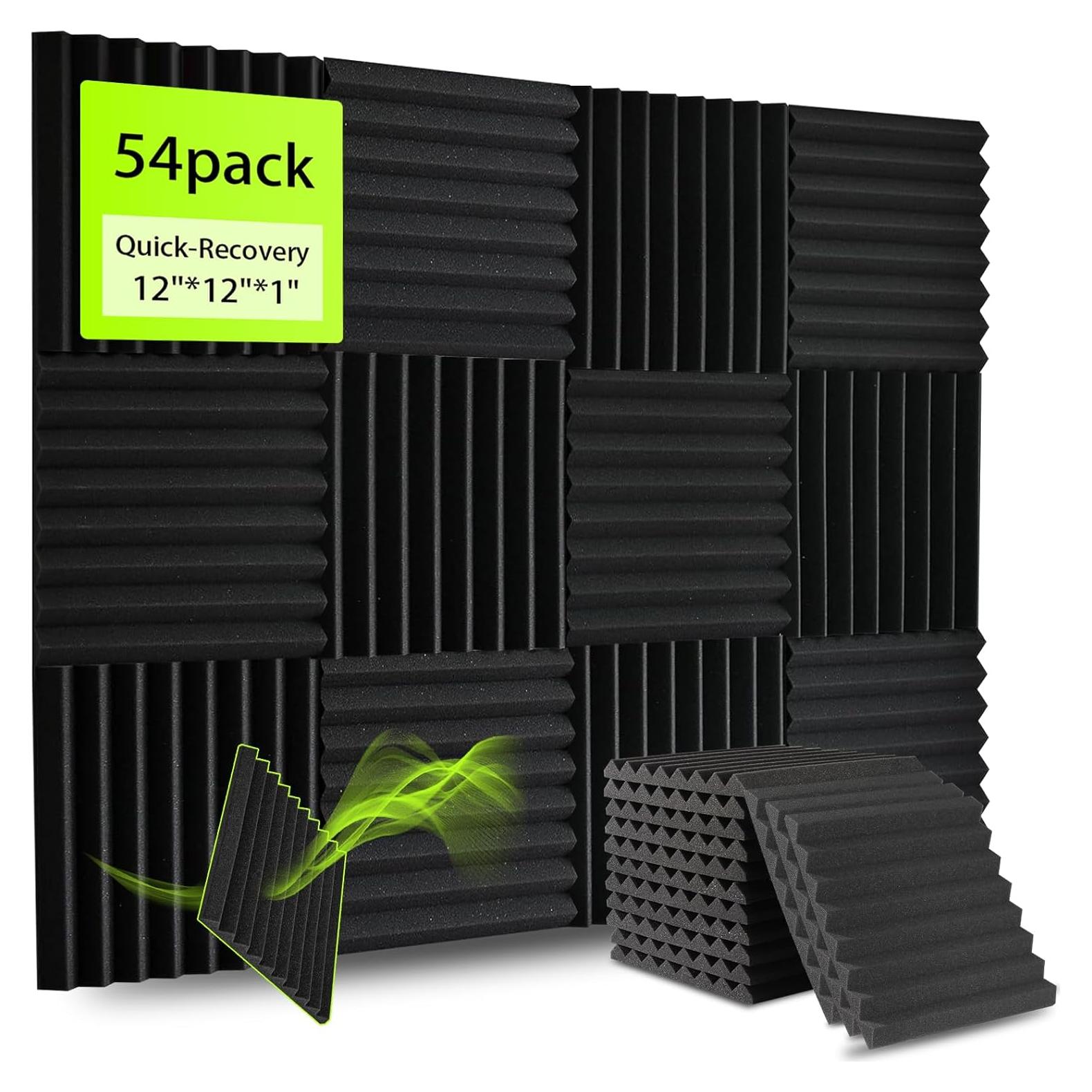 Paquete de 54 Paneles Acústicos EEKIYA 30x30 cm Absorbentes