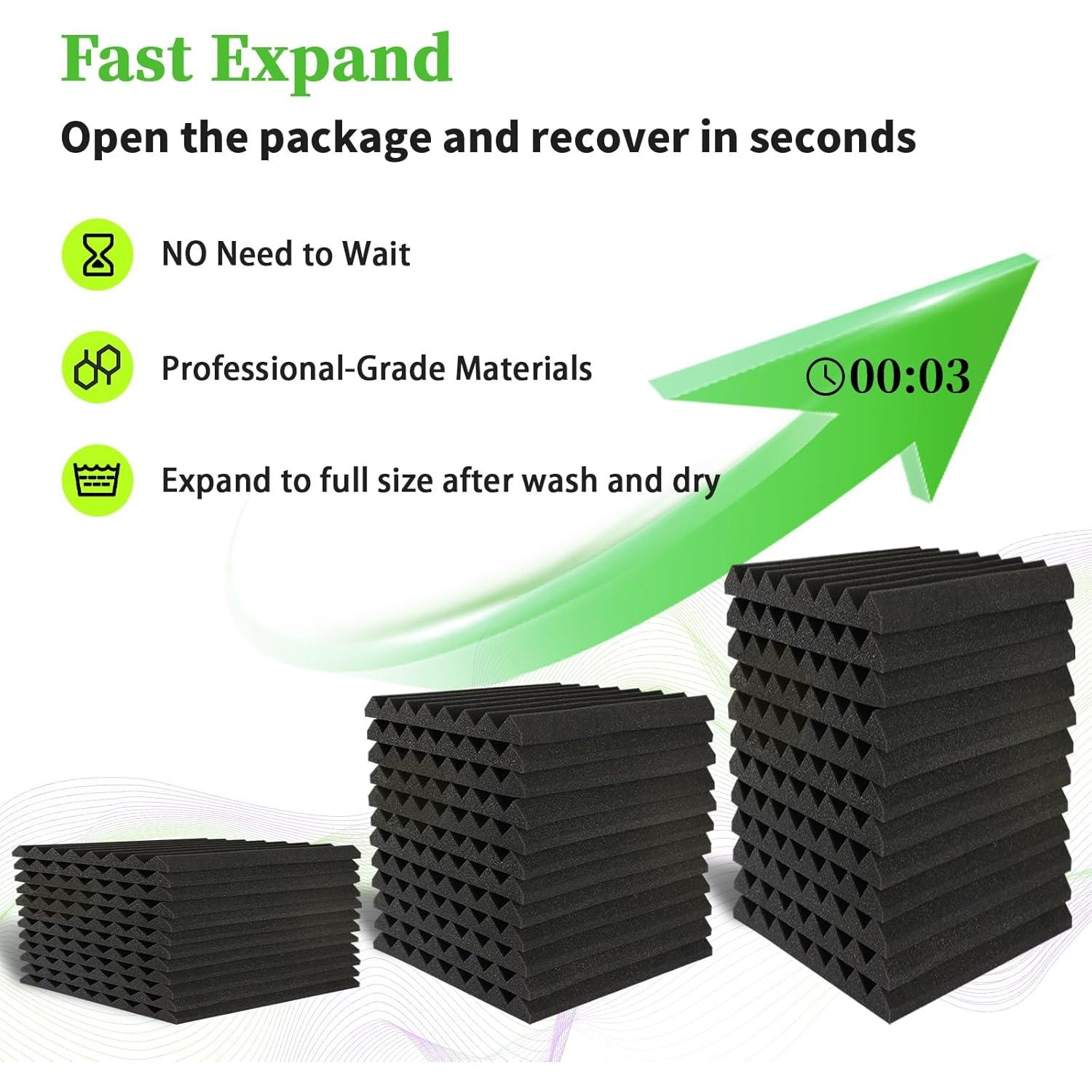 Paquete de 54 Paneles Acústicos EEKIYA 30x30 cm Absorbentes