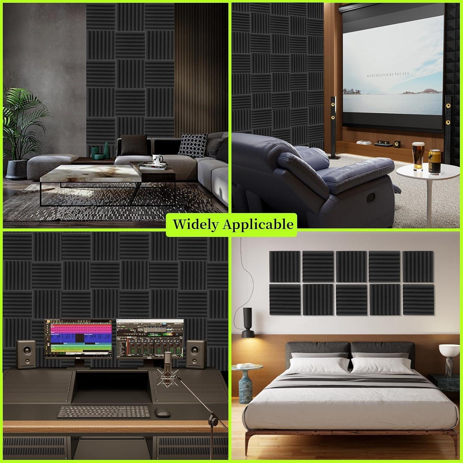 Paquete de 54 Paneles Acústicos EEKIYA 30x30 cm Absorbentes