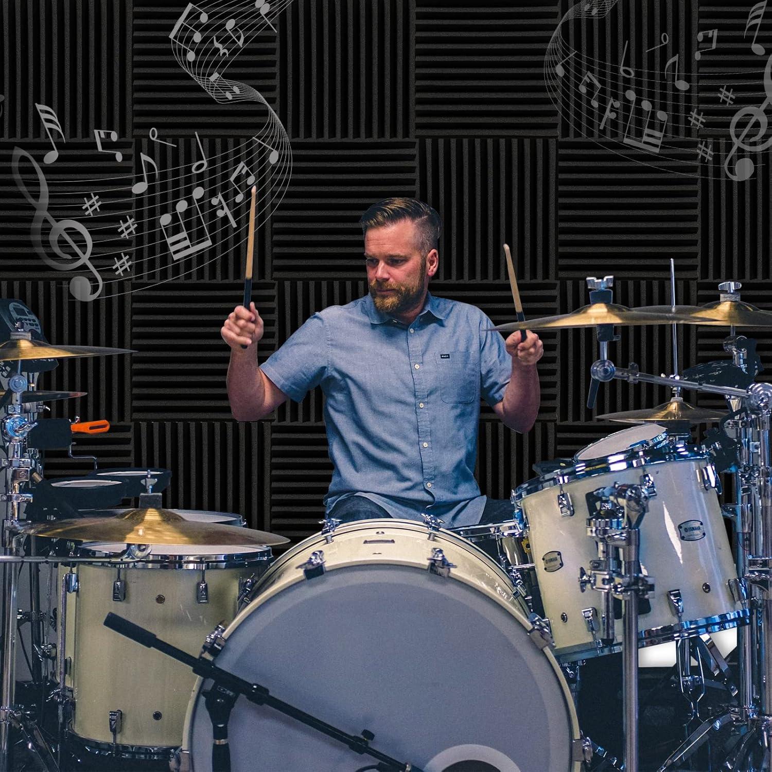 Paquete de 50 Paneles de Espuma Acústica Dmsky 5x5 cm