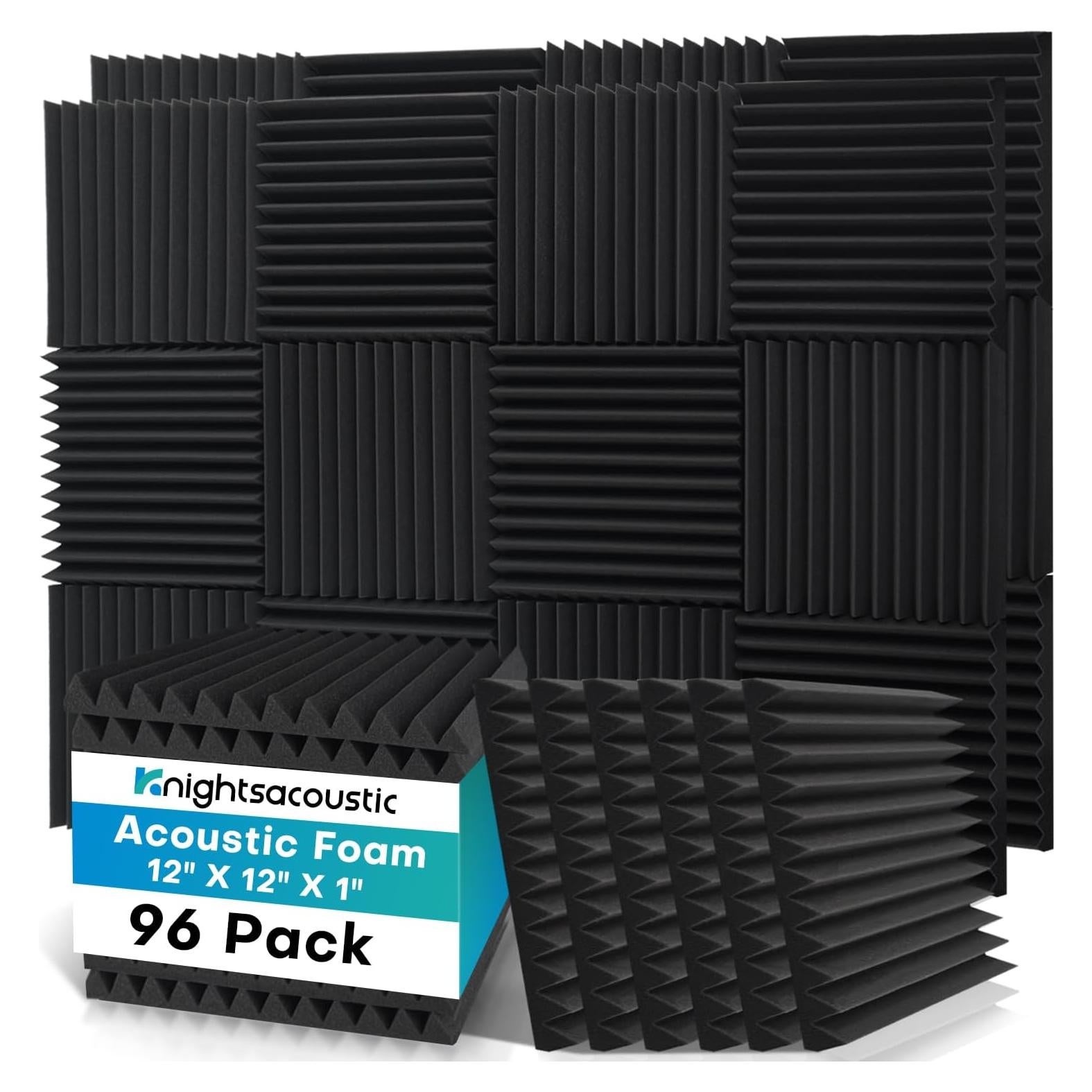 96 Paneles de Espuma Acústica Knightacoustic 30.48x30.48 cm