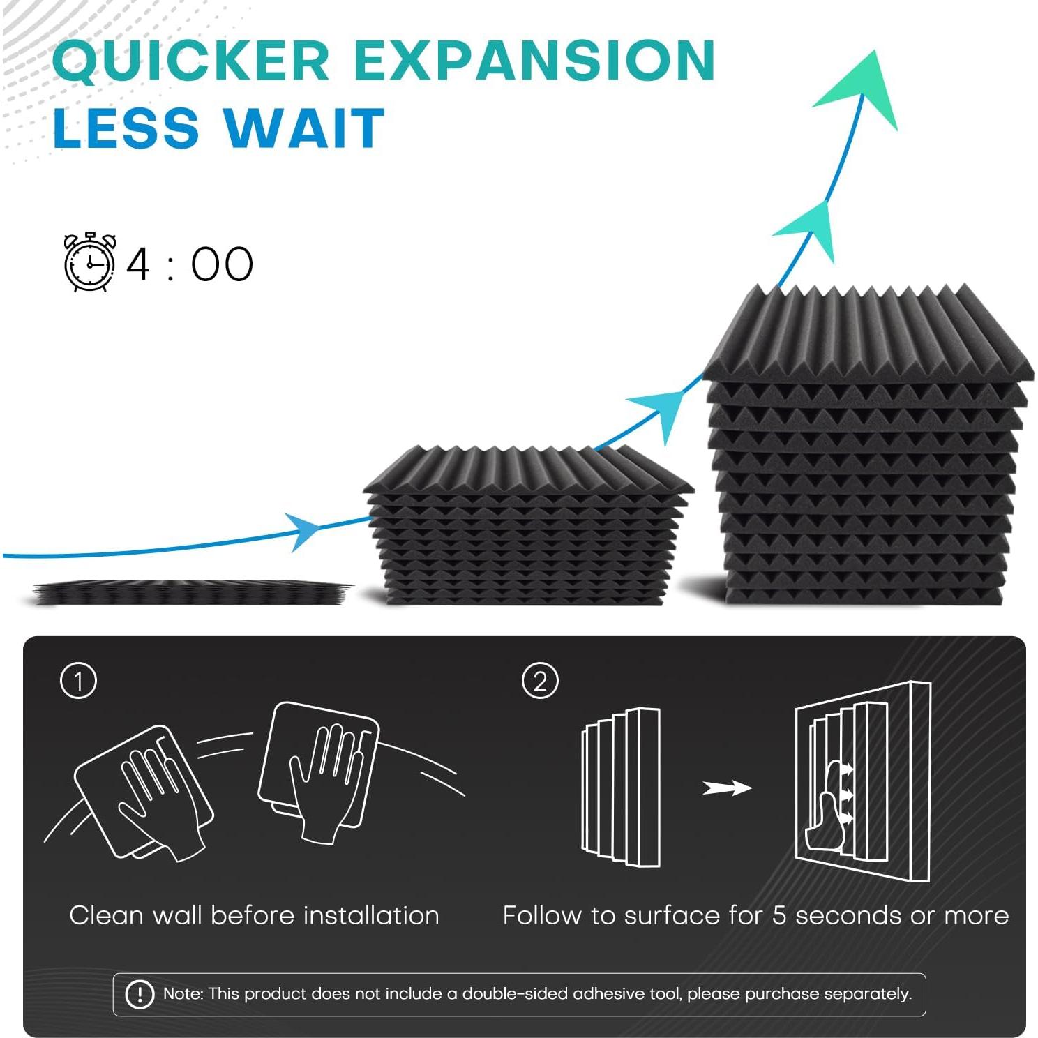 96 Paneles de Espuma Acústica Knightacoustic 30.48x30.48 cm