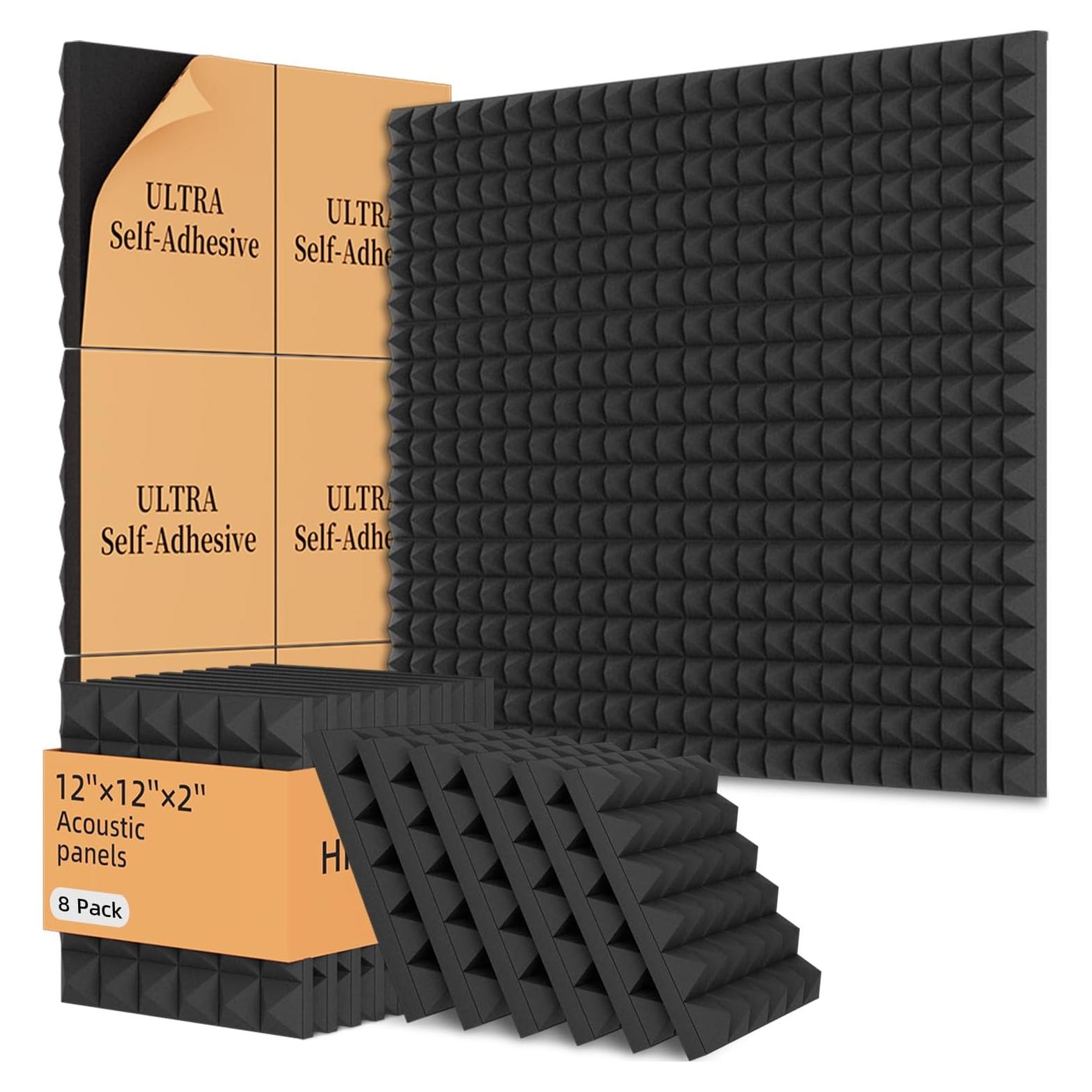 Paquete de 8 Paneles Acústicos EEKIYA 30.48x30.48 cm Negro