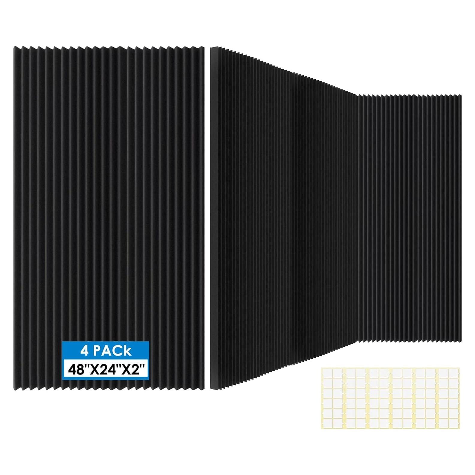 Paneles Acústicos de Espuma Aislantes 4 Pcs 121.9x61x5 cm Negro