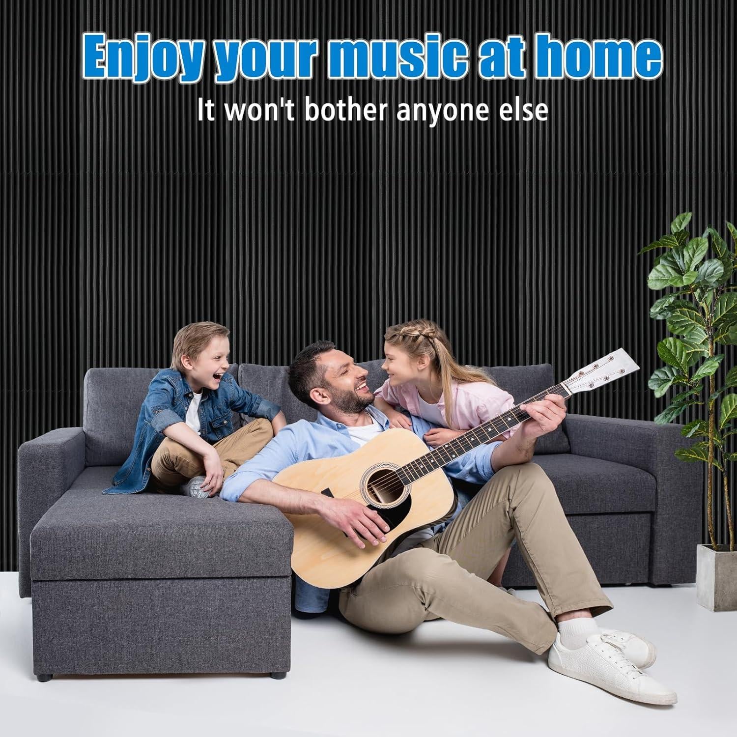 Paneles Acústicos de Espuma Aislantes 4 Pcs 121.9x61x5 cm Negro