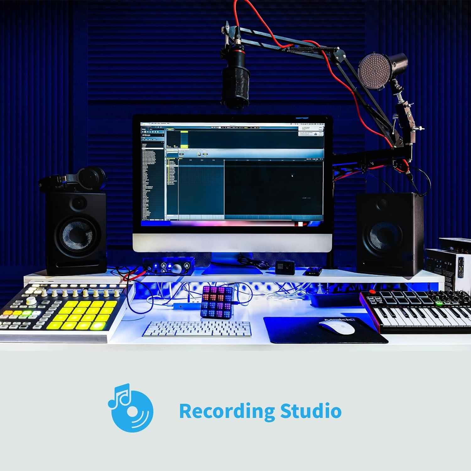 Paneles Acústicos Art3d 4 Piezas 121.92x60.96x5.08cm Espuma Negra