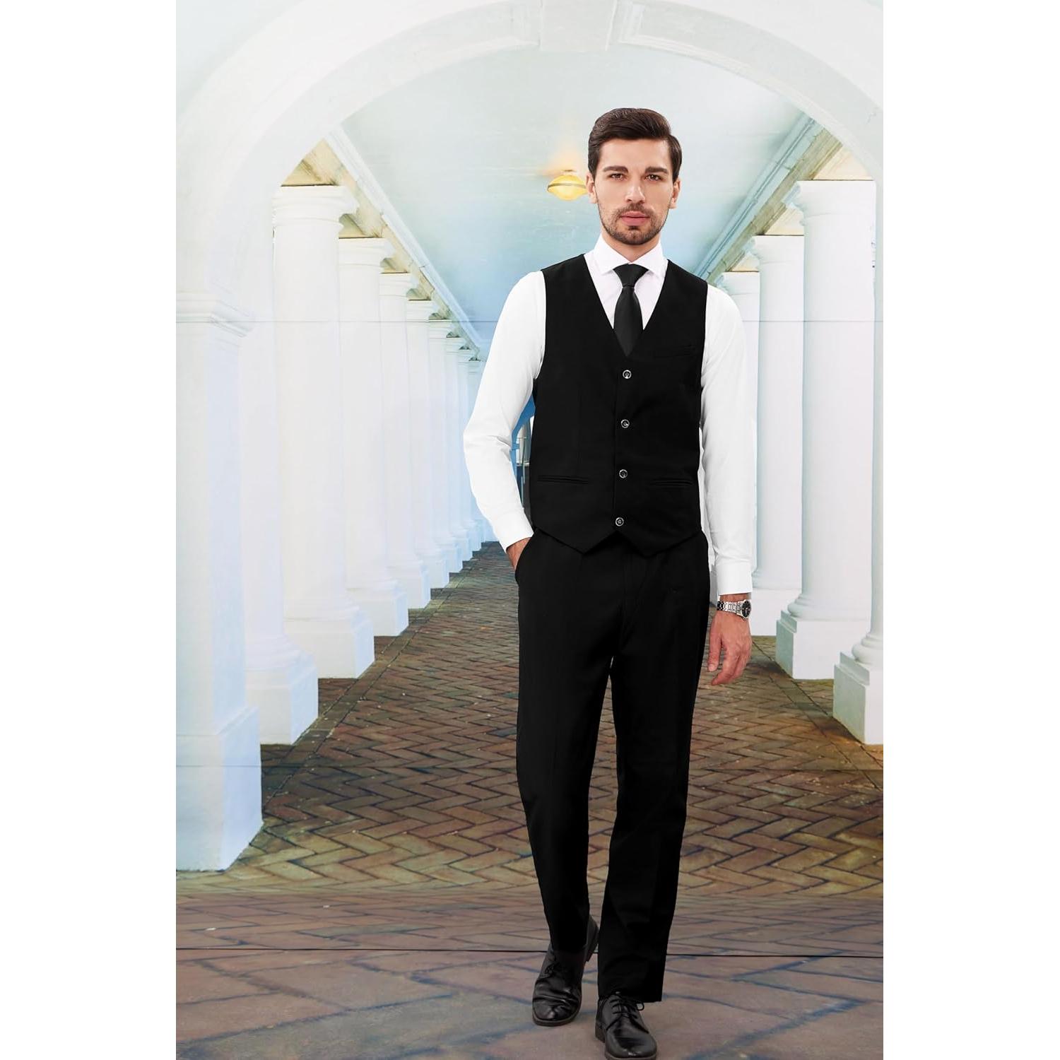 Traje de Hombre Ajustado 3 Piezas MAGE MALE Negro