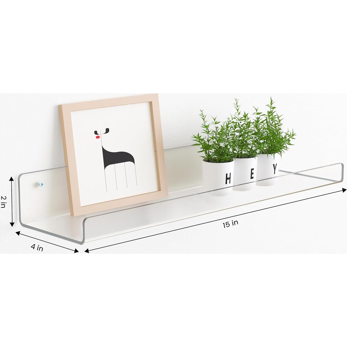 Estantes Flotantes Acrílicos Upsimples 4 Piezas 38.1x10.2 cm