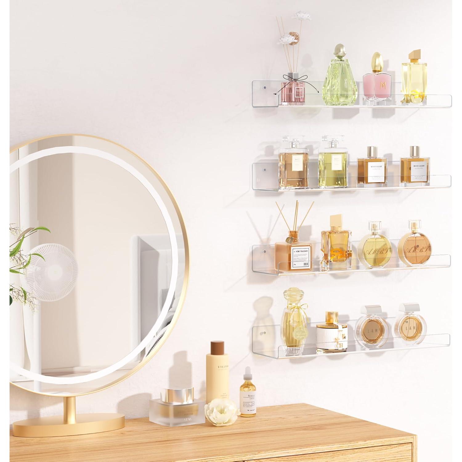 Estantes Flotantes Acrílicos Upsimples 4 Piezas 38.1x10.2 cm