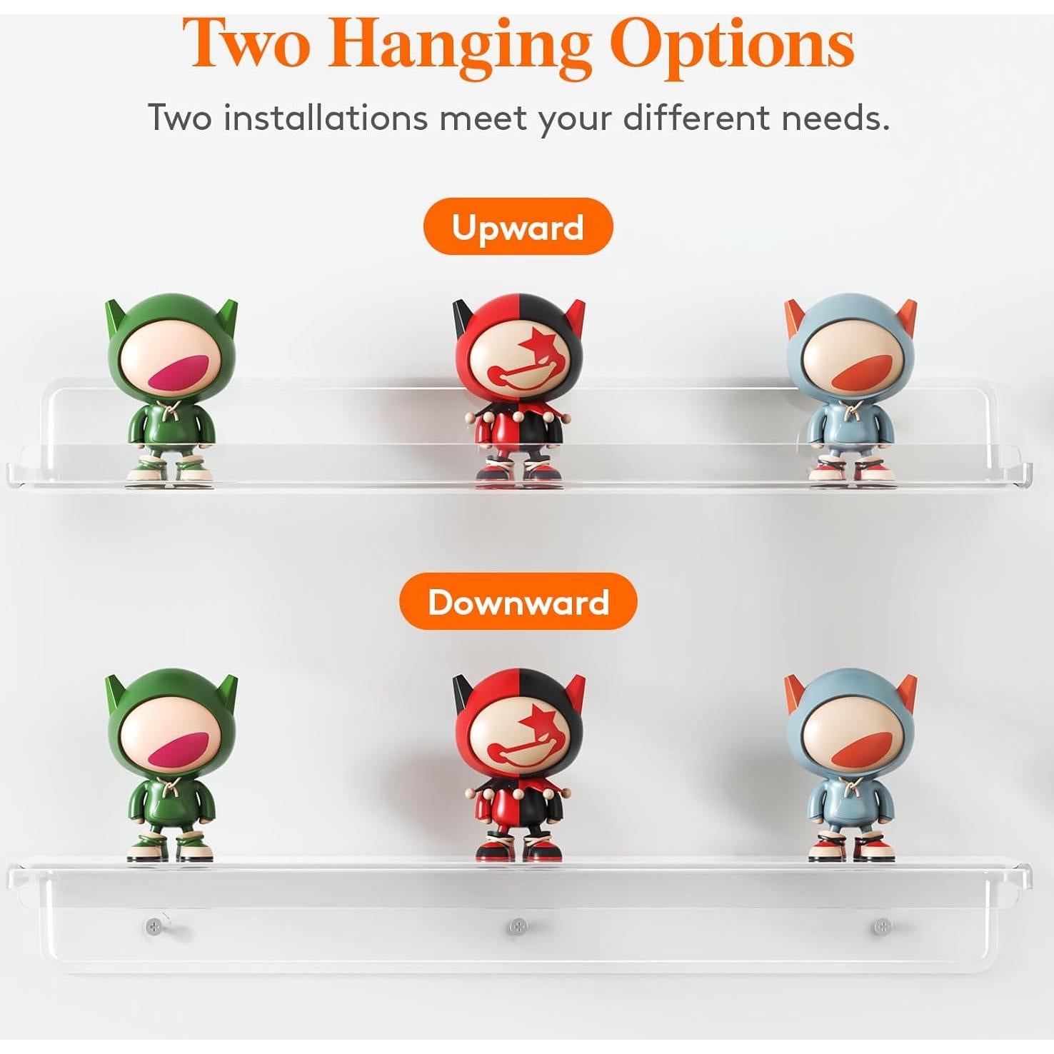 Estantes Flotantes Lifewit 6 Piezas Acrílico Transparente 38 cm