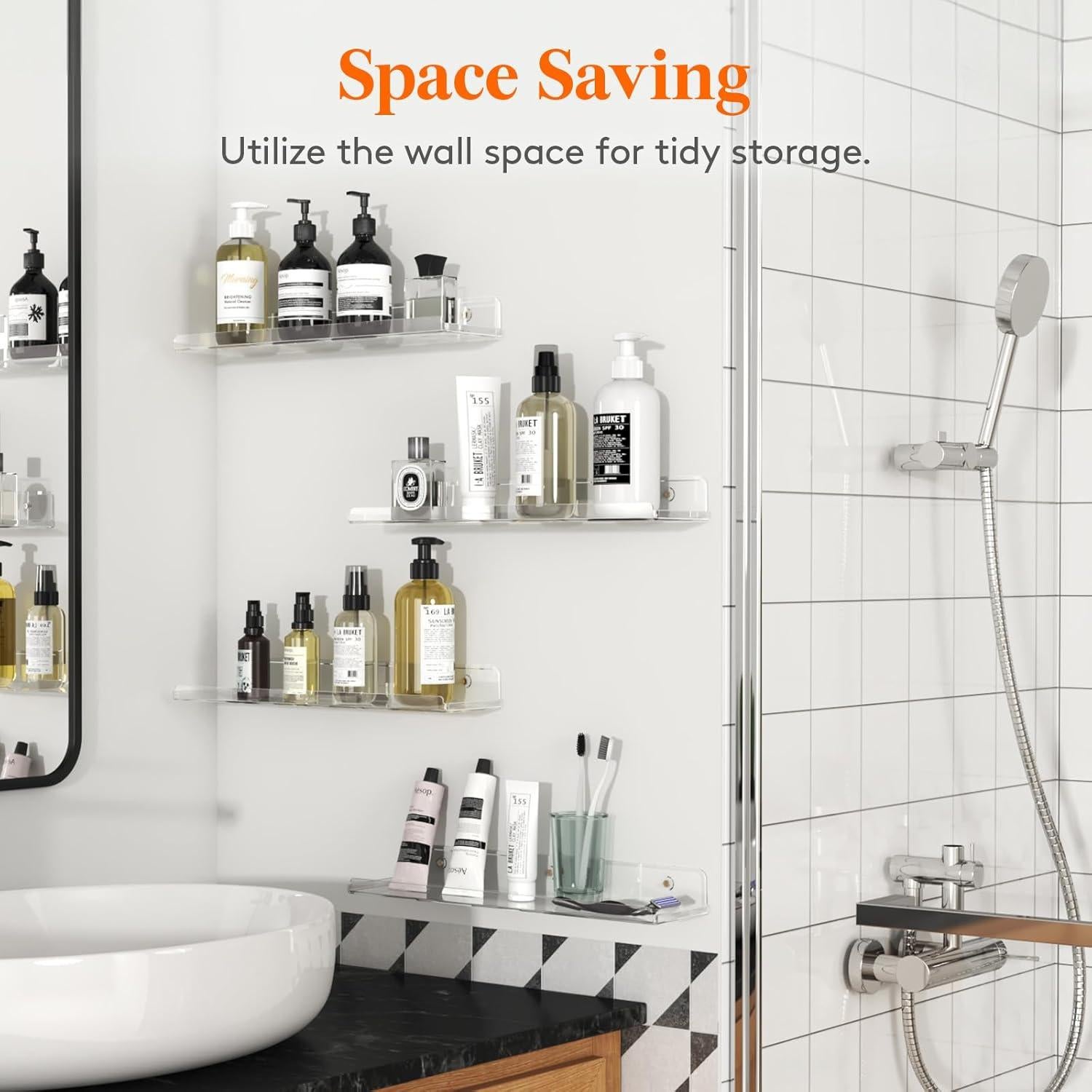 Estantes Flotantes Lifewit 6 Piezas Acrílico Transparente 38 cm