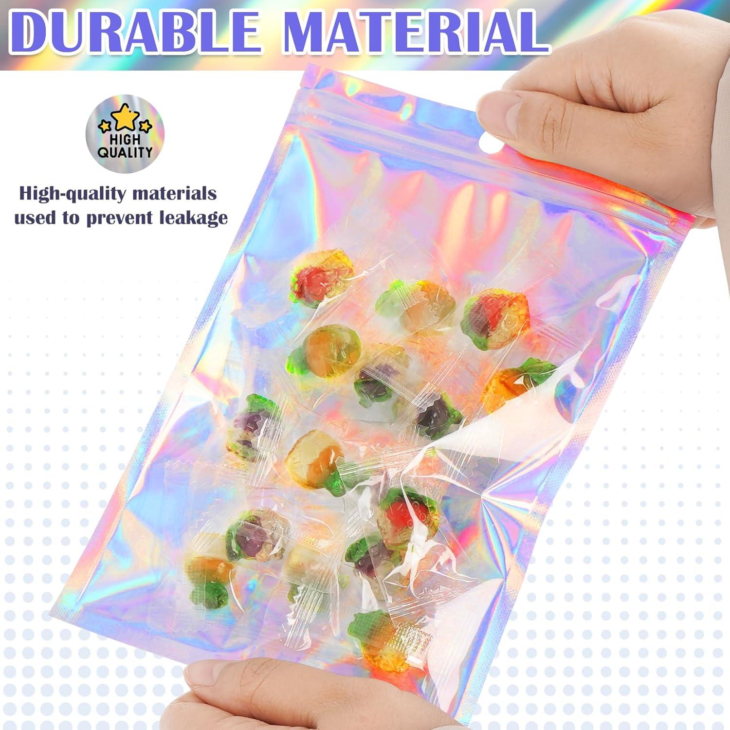100 Bolsas Mylar Holográficas Reutilizables 6.1x9.9cm Jetmore