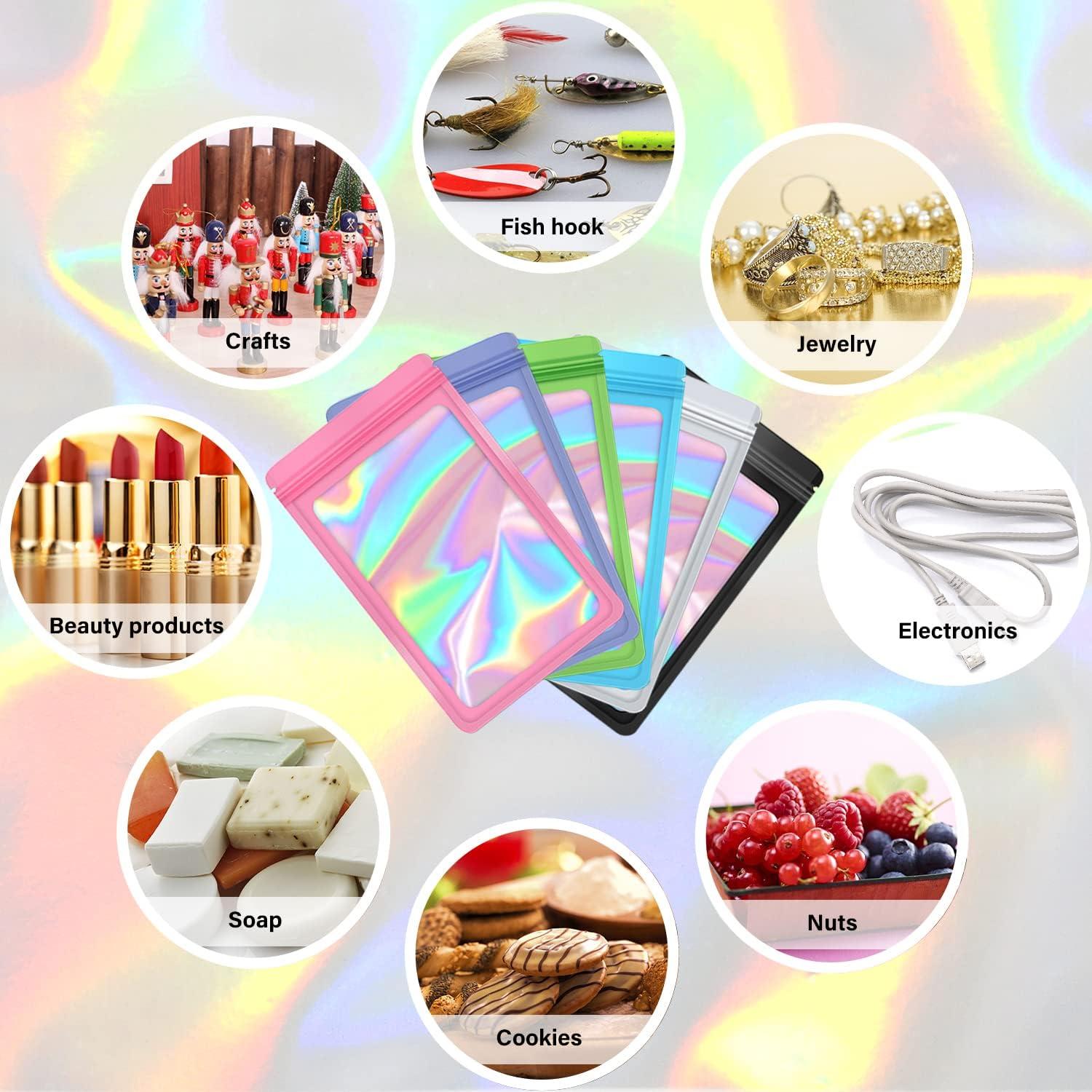 Paquete de 100 bolsas Mylar resellables EONJOE 7.62x7.62 cm negro