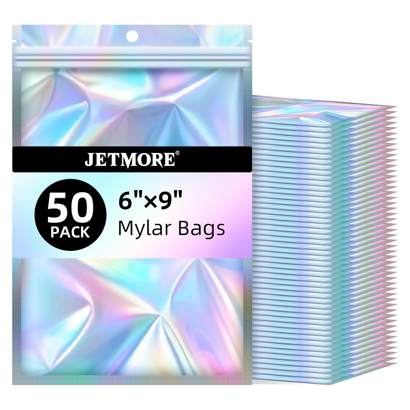 Bolsas Mylar Holográficas Jetmore 50 PCS 15x22 cm Reutilizables