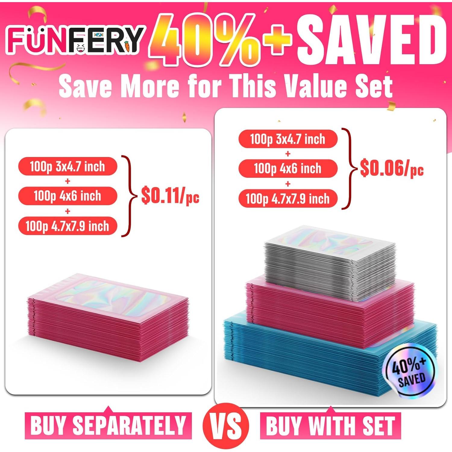 Bolsas Mylar Holográficas Reutilizables FUNFERY 300 Unidades