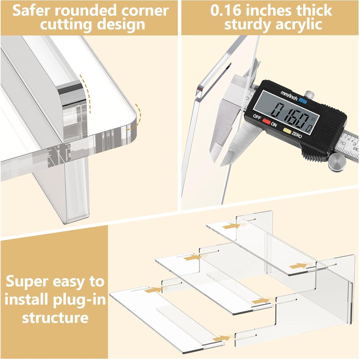 Soporte de exhibición acrílico 3 niveles Suneerplay 22.6x22.6 cm