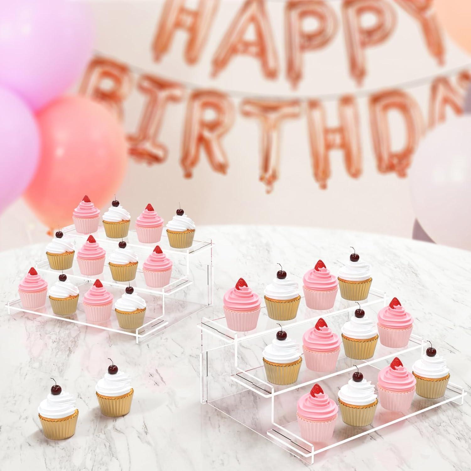 Soporte de exhibición acrílico 3 niveles Suneerplay 22.6x22.6 cm