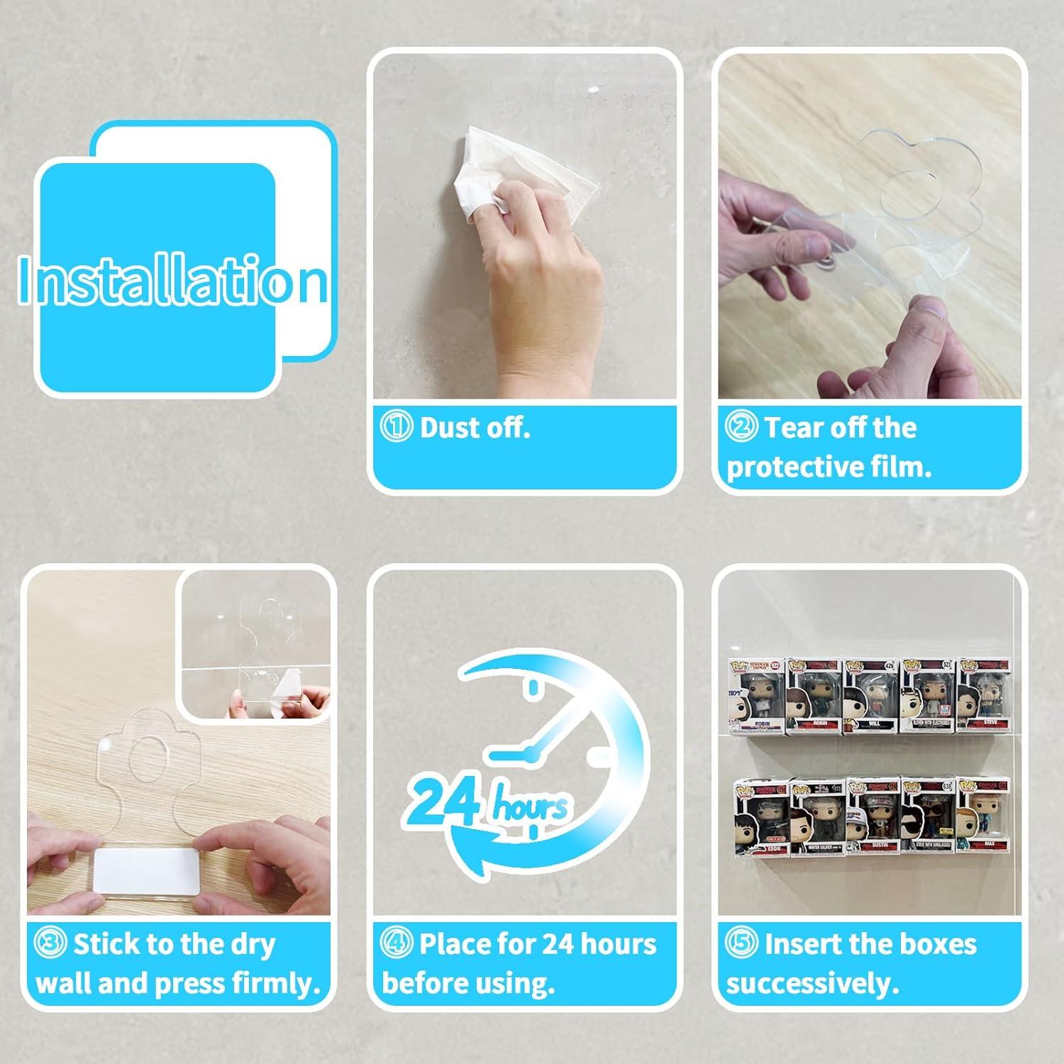 YODAR 10 Estantes Flotantes Acrílico para Figuras en Caja