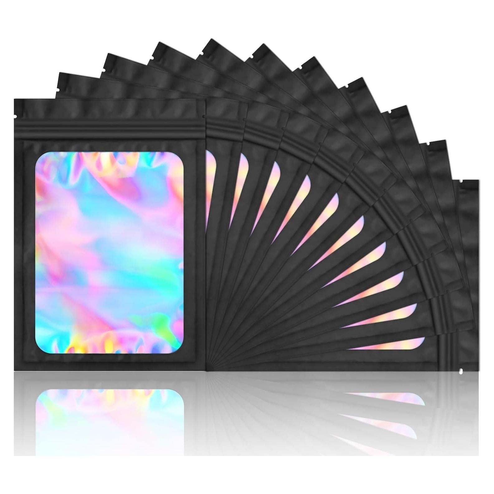 100 Bolsas Mylar Reutilizables a Prueba de Olores NKLEI 10x15 cm