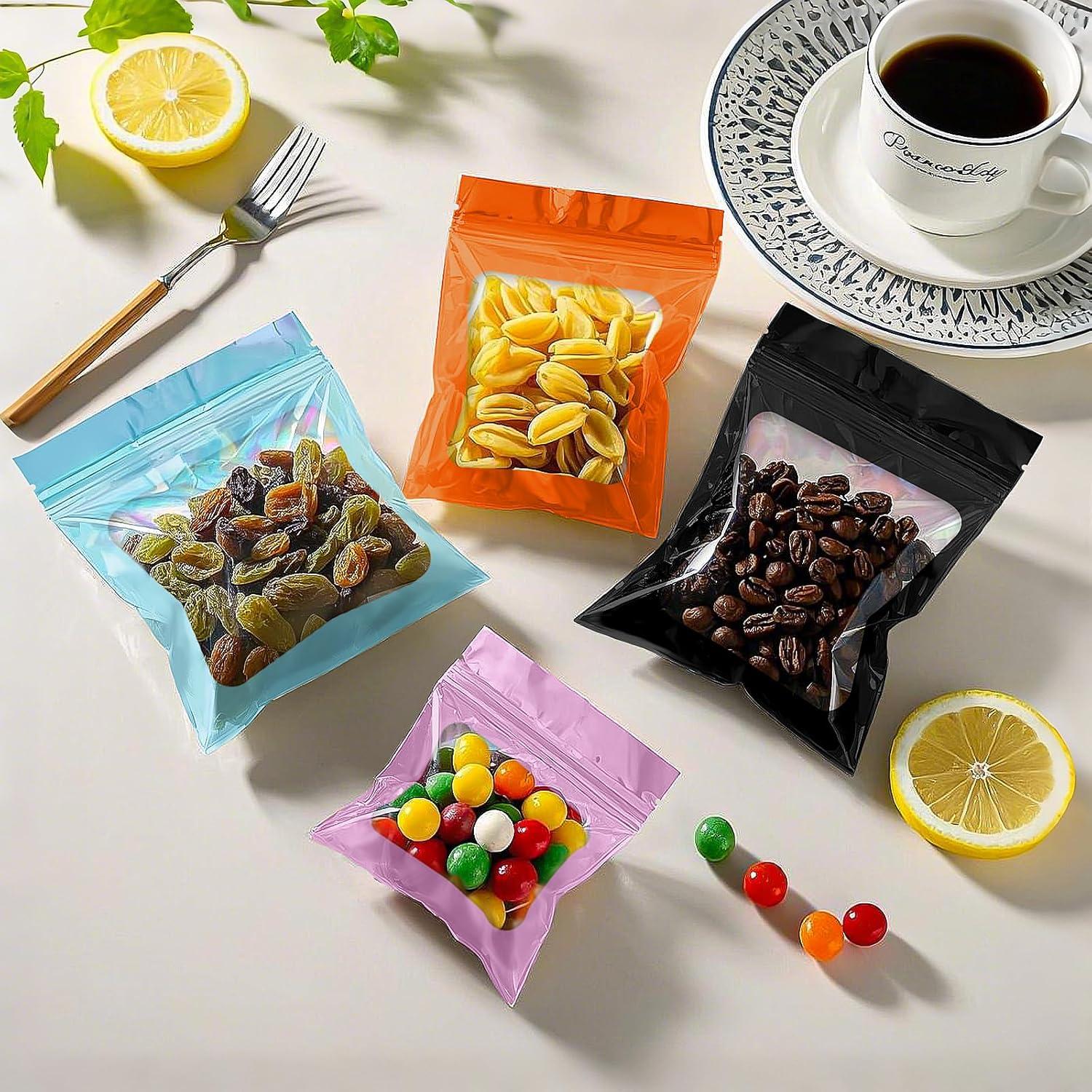 100 Bolsas Mylar Reutilizables a Prueba de Olores NKLEI 10x15 cm