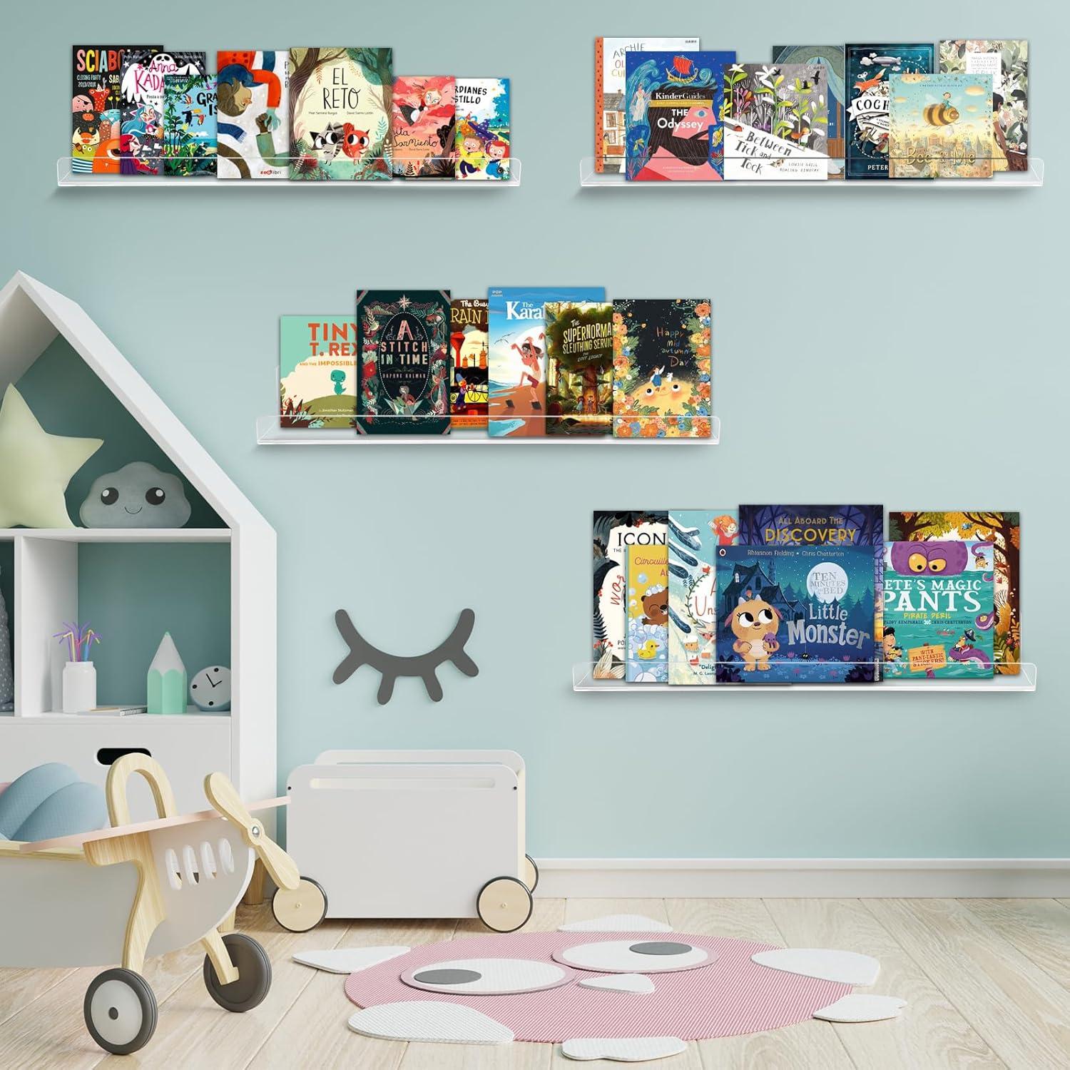 Estanterías Flotantes Acrílicas Dezzer 4 Pack 38x10x5 cm