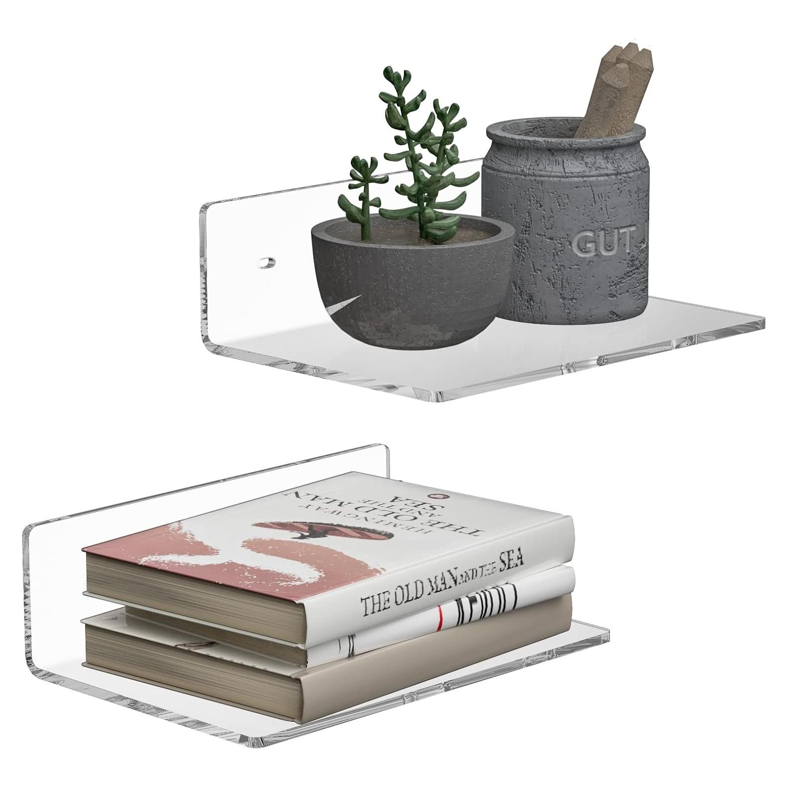 Estantes Flotantes de Acrílico Sezanrpt 9" (23 cm) - 2 Piezas