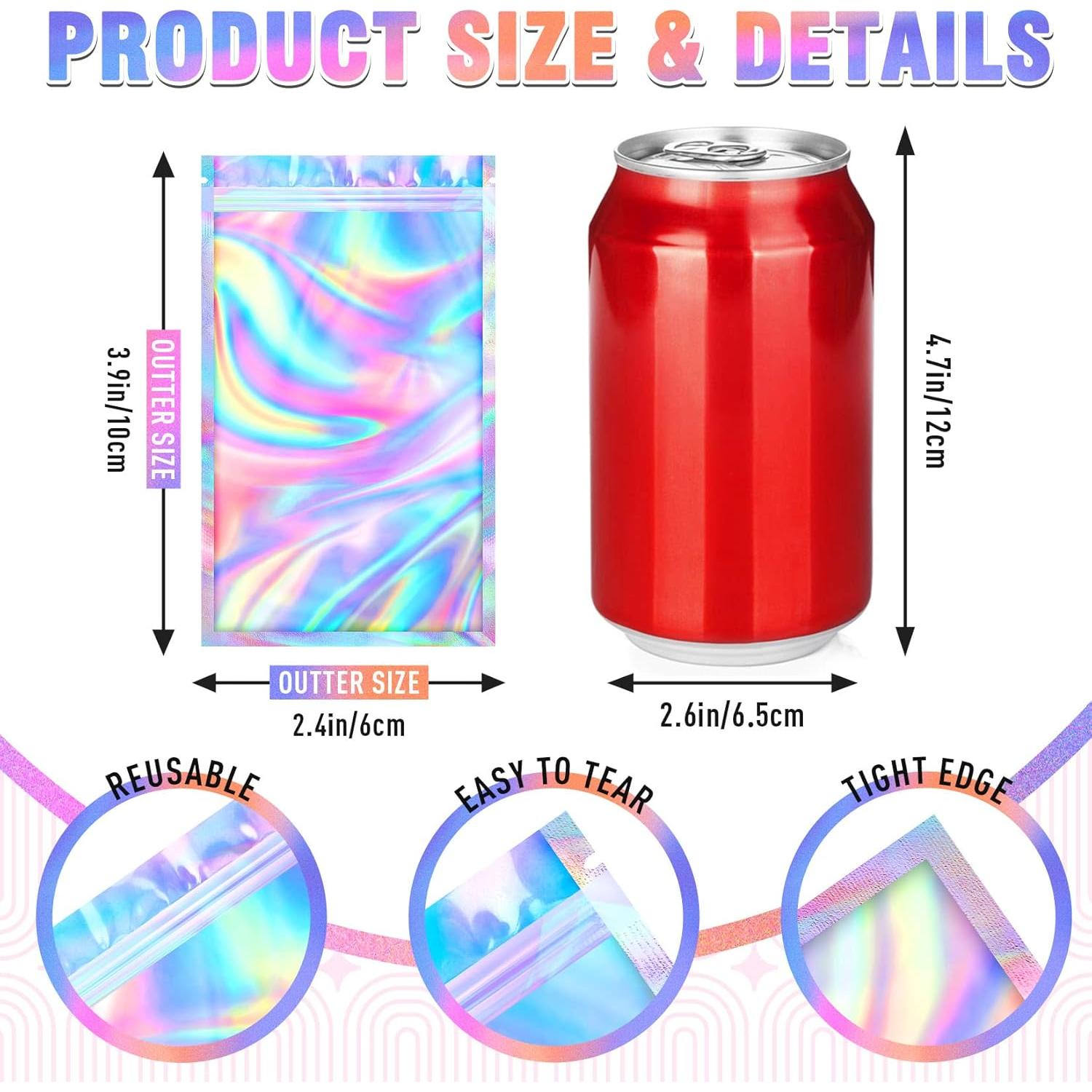 Bolsas Mylar Holográficas FITIMOR 100 Unidades 6.1x9.9 cm