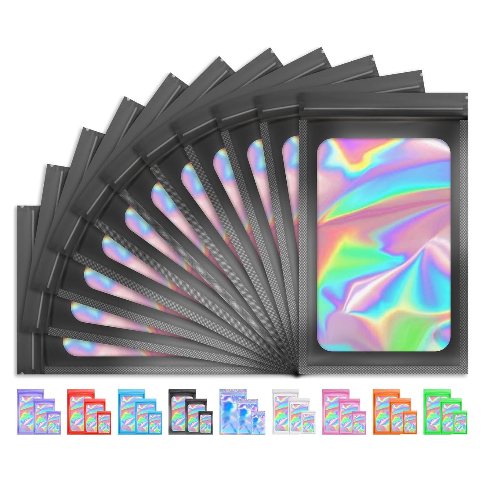 100 Bolsas Holográficas TIFICAL 6.1x9.9cm Reutilizables