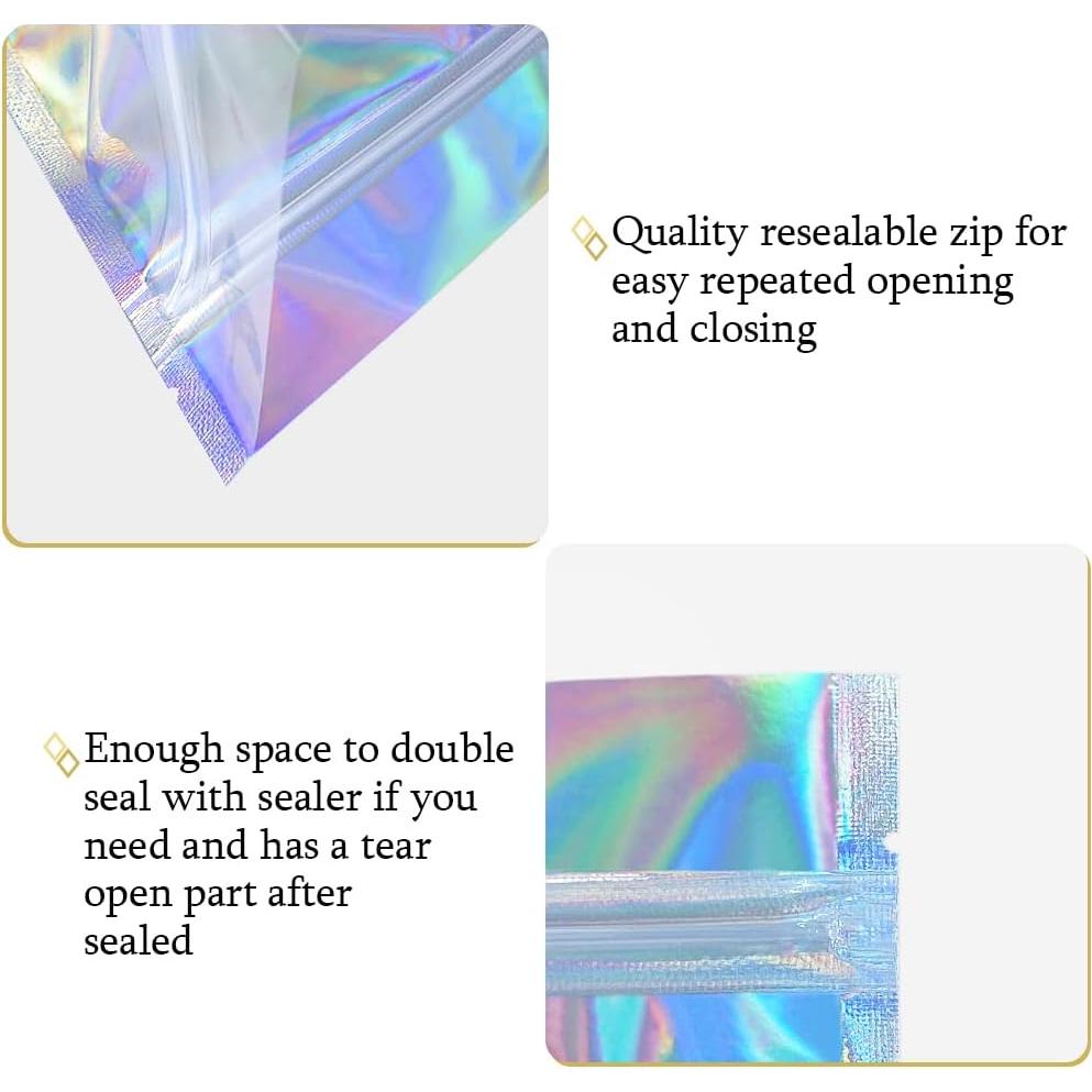 50 Bolsas Holográficas Reutilizables 20x30 cm HRX Package